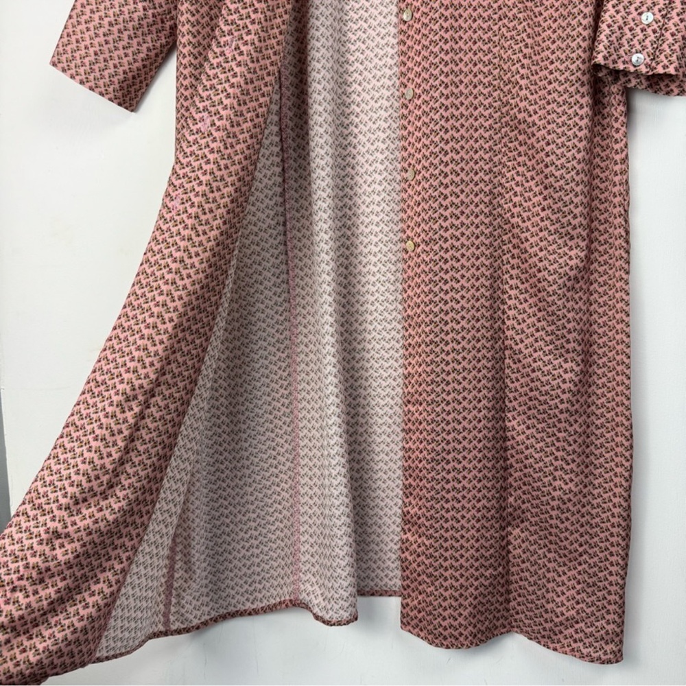 Zara Long Sleeve Patterned Dress - Pink and Cream - Picture 4 of 8